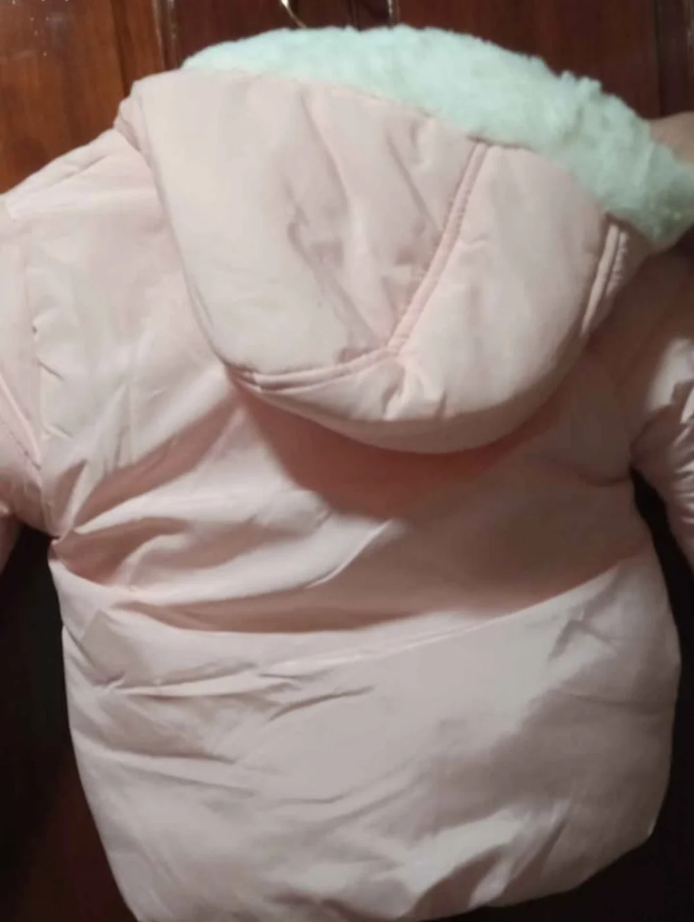 Girls Light Pink Butterfly Puffer Jacket
